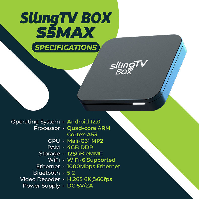 SlingTV Box S5 Max - Includes Adult Channels